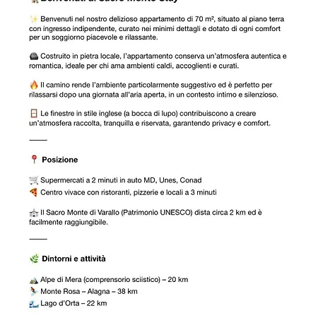 Appartement Sacro Monte